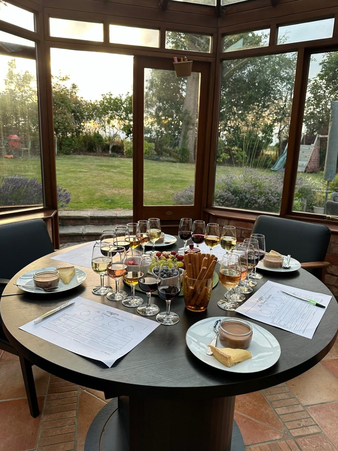 A wine tasting table ready for guests